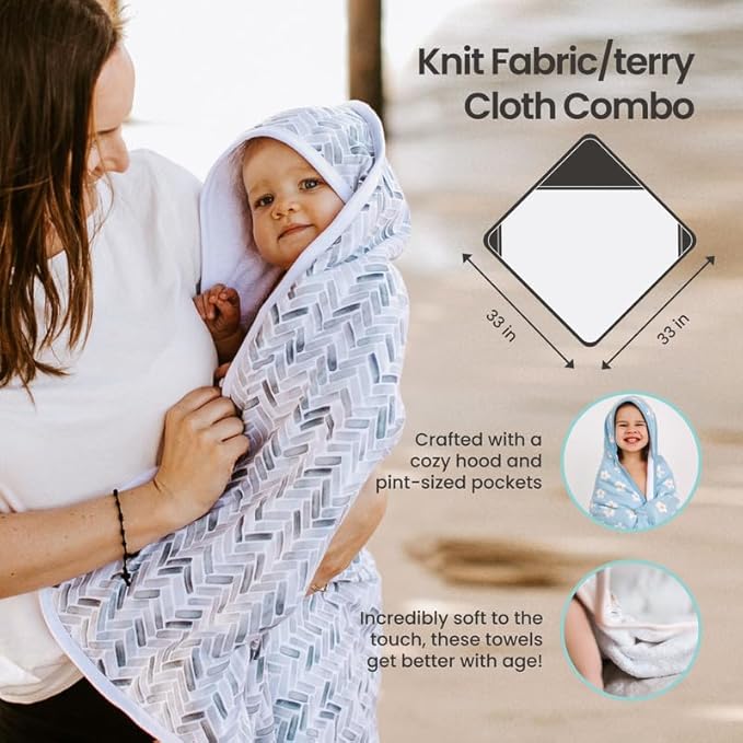 Copper Pearl Hooded Bath Towels Premium Knit/Terry Cloth Baby Towels with Hood, Pockets, and Cool Designs - Great to Gift and Make Bath Time Fun - Baby Bath Towel, Slugger