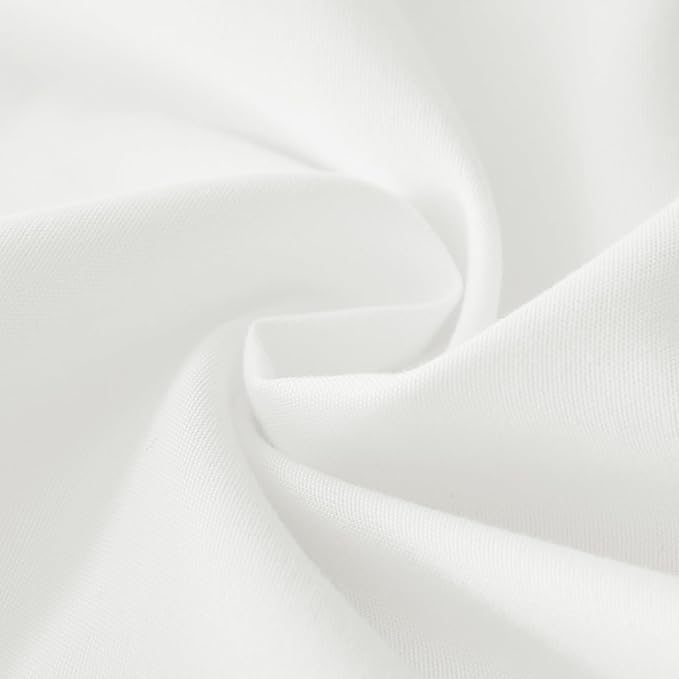 MEILA Wrap Around Bed Skirt Three Fabric Sides Elastic Dust Ruffled 18 Inch Tailored Drop,Easy to Install Fade Resistant-Natural White, Queen/King