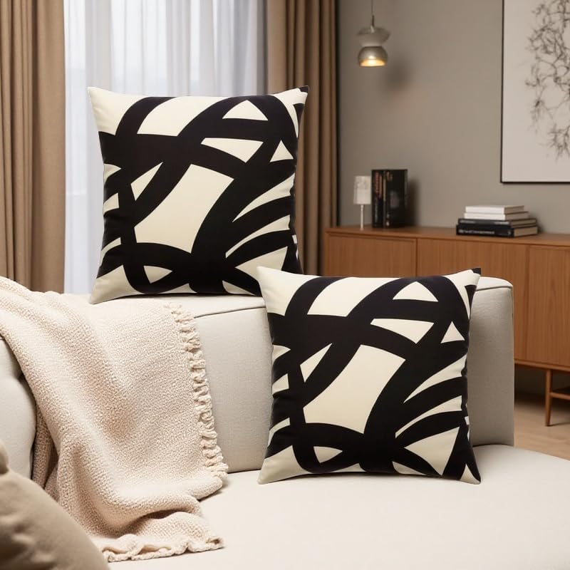 2pcs Decorative Abstract Art Boho Line Outdoor Pillow Case Square Cushion Covers - Image 6