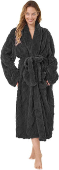 MIZZEO Microfiber Robes for Women, Cozy Soft Warm Plush Women Robe Plush Long Bathrobe