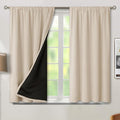 BGment Short Blackout Curtains for Bedroom, Thermal Insulated Full Room Darkening Soundproof Rod Pocket Bedroom Small Window Curtains 45 Inch Length, 2 Panels，Each Panel 42 Inch, Champagne
