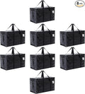 Moving Bags Heavy Duty Extra Large, Moving Boxes, Moving Supplies Essentials, Blue Storage Bins with Lids, Plastic Packing Totes, Storage Bags for Clothes with Handles & Zippers(Black, 8 Pack)