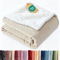 Sherpa Fleece Blanket King Size - Reversible Sherpa Fleece King Blanket - Super Soft Double Sided for Bed, Sofa, Couch - Thick, Warm, Fuzzy and Plush - Luxurious Bedding for Winter - Ivory, 90" x 108"