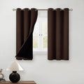 BGment Short 100% Blackout Curtains for Bedroom, Thermal Insulated Energy Efficiency Noise Reducing Grommet Curtains 54 Inch Length with Liner for Small Window 2 Panels Each 42 Inch Wide, Brown