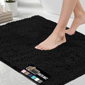 GORILLA GRIP Bath Rug Mat 60x17, Thick Soft Absorbent Chenille, Quick Dry Microfiber Mats, Rubber Backing Washable Shower Floor Rugs, Bathmat Runner, US Designed Bathroom Home Decor Accessories Black