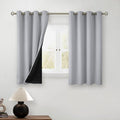 BGment Short 100% Blackout Curtains for Bedroom, Thermal Insulated Energy Efficiency Noise Reducing Grommet Curtains 54 Inch Length with Liner for Small Window 2 Panels Each 52 Inch Wide, Light Grey