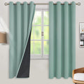 BGment Thermal Insulated 100% Blackout Curtains for Bedroom with Black Liner, Double Layer Full Room Darkening Noise Reducing Grommet Curtain (52 x 72 Inch, Frosty Green, 2 Panels)
