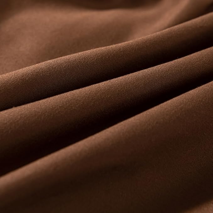 Brown Bed Skirt King Size Ruffled Bed Skirt with Split Corners, King Bed Skirt 16 Inch Drop, King Size Bed Skirt Brown for Ruffled Bed Skirt with Split Corners, Bed Skirt King Size