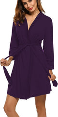 HOTOUCH Womens Robe Lightweight Short Knit Bathrobe Soft Ladies Sleepwear with Pockets