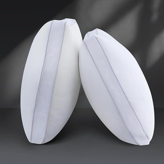Goose Down Bed Pillows Queen Size Set of 2 (White), Hotel Collection Pillows for Sleeping, Gusseted Pillow for Side, Back, or Stomach Sleepers, 20" x 30"