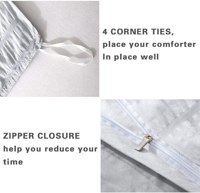 AveLom Light Gray Duvet Cover King(104 x 90 inches), 3 Pieces (1 Duvet Cover, 2 Pillow Cases), Seersucker Striped Soft Washed Microfiber Textured Duvet Cover Set with Zipper Closure, Corner Ties