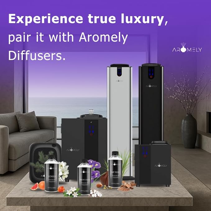 Aromely Diffuser Oil Majestique a Sophisticated Blend of Bergamot, Sandalwood, Oud, Jasmine, Saffron, Sweet Berry, Oakmoss, and Vanilla Creating an Exquisite Fragrance for Scent Diffusers - 500ml