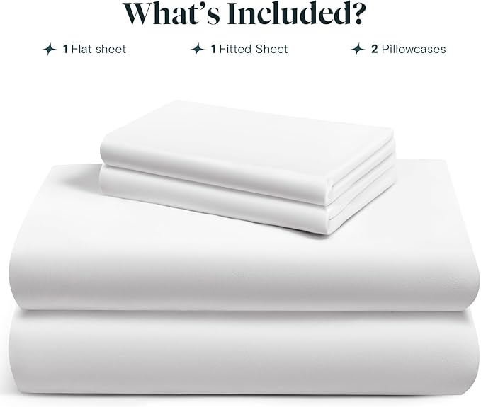 LuxClub King Size Sheets Set, 100% Rayon Derived from Bamboo Cooling Sheets, Breathable & Soft Deep Pocket Up to 16", Hotel Luxury Silky Sheets King Size, White