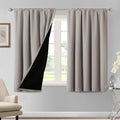 H.VERSAILTEX 100% Blackout Curtains for Bedroom Thermal Insulated Curtains & Drapes Blackout Curtains 54 Inches Long Rod Pocket Curtains for Living Room with Black Liner 2 Panels Set, Warm Taupe