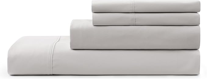 UGG Full Sheet Set 4-Piece Luxury Cooling Sheets Deep Pockets Premium Bedding with 2 Pillow Shams Hypoallergenic Machine Washable Soft Lightweight Bed Set for Bedroom, Full, Stone Grey (Hedi)