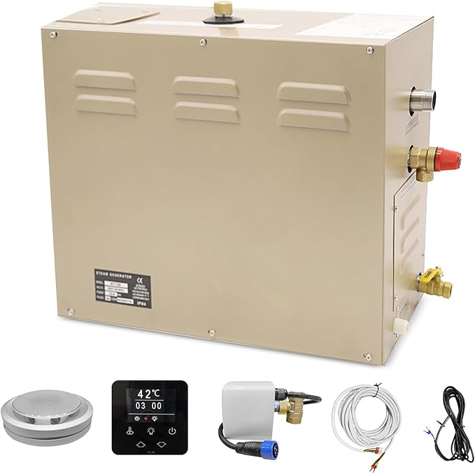 Steam shower generator,18kw Household-Commercial,Steam shower generator kit,with self-draining system,Temperature adjustable 95-131°F,Applicable space 560～735ft3(18KW)