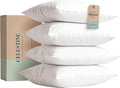 Celestine Queen Size Pillows Set of 4 – Soft Down Alternative Microfiber Filling, Plush White 20x28 Bed Pillows for Side and Back Sleepers, Breathable, Supportive, Machine Washable Pillow Set