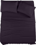 Utopia Bedding Queen Sheet Set – 4 Piece Bed Sheets for Queen Size Bed, Soft and Breathable Microfiber, Includes 1 Fitted Sheet, 1 Flat Sheet and 2 Pillowcases (Dark Purple)