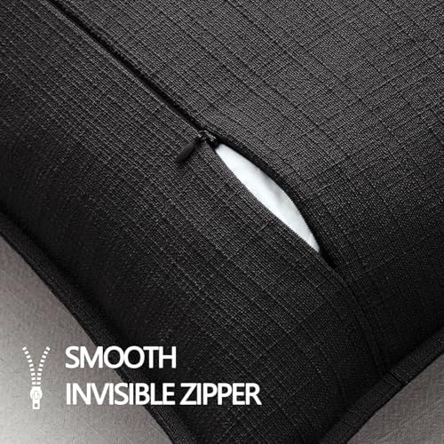MIULEE Thick Textured Decorative Throw Pillow Covers 20x20 Inch Black - Image 7