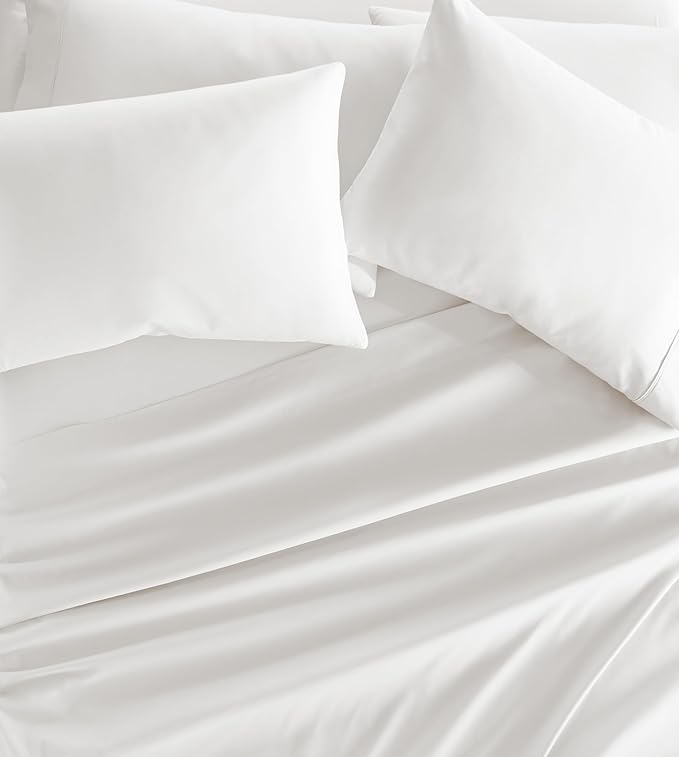Linen Market Bed Sheets for California King Size Bed (White) - Sleep Better Than Ever with These Soft and Cooling California King Sheets - Deep Pocket Fits 16" Thick Beds - 4 Piece Cal King Sheet Set