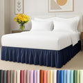 Bedskirt Twin Size Ruffle - 15 inch Drop Dust Ruffle Bed Skirt with Platform - Ultra-Soft, Easy Fit, Premium Hotel Quality - Wrinkle, Fade & Shrink Resistant - for Women, Men, Kids and Teens - Navy