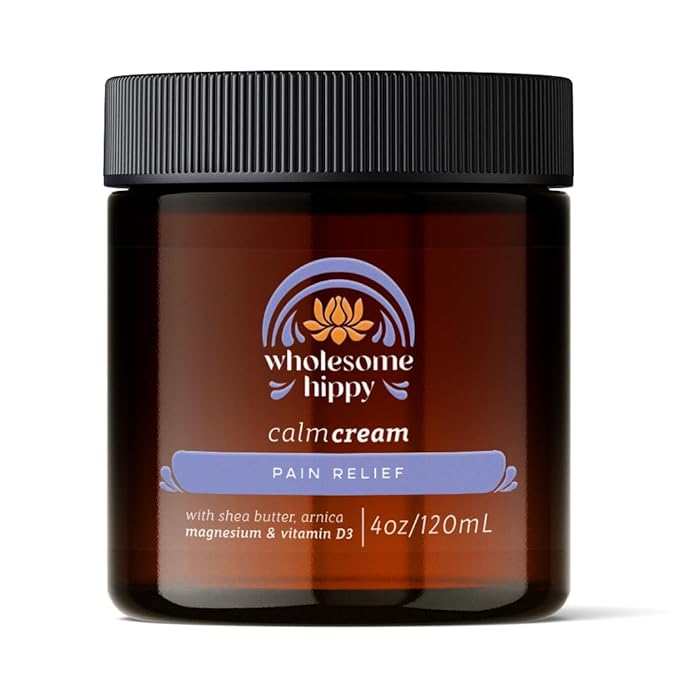 Wholesome Hippy Magnesium Calm Cream – All Natural Body Butter with Magnesium, Vitamin D3, Arnica & Turmeric – Soothing Moisturizer for Skin Wellness & Relaxation – 4oz