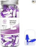 LYSIAN Ultra Soft Foam Ear Plugs Sleeping-Noise Cancelling Earplugs 38dB SNR - Sleep Ear Plugs Noise Reduction for Snoring, Mowing, Shooting Sound Block,Double Color Purple/White