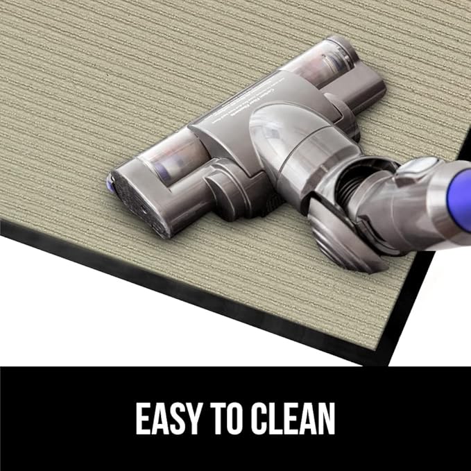 GORILLA GRIP Waterproof Traffic Guard Door Mat, 47x35, Heavy Duty Entryway Mats, Strong Rubber Back Commercial Utility Rugs for Office Hallway, Garage Floor and Home, Low Profile Carpet Runner, Beige
