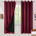 BGment Thermal Insulated 100% Blackout Curtains 72 Inch Length 2 Panels, Total Light Blocking Curtains for Bedroom, Grommet Window Drapes with Thick Black Liner, 52 Inch Wide Each Panel, Burgundy Red