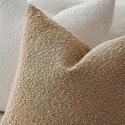 Foindtower Decorative Textured Boucle Throw Pillow Covers 24x24 Inch - Image 4