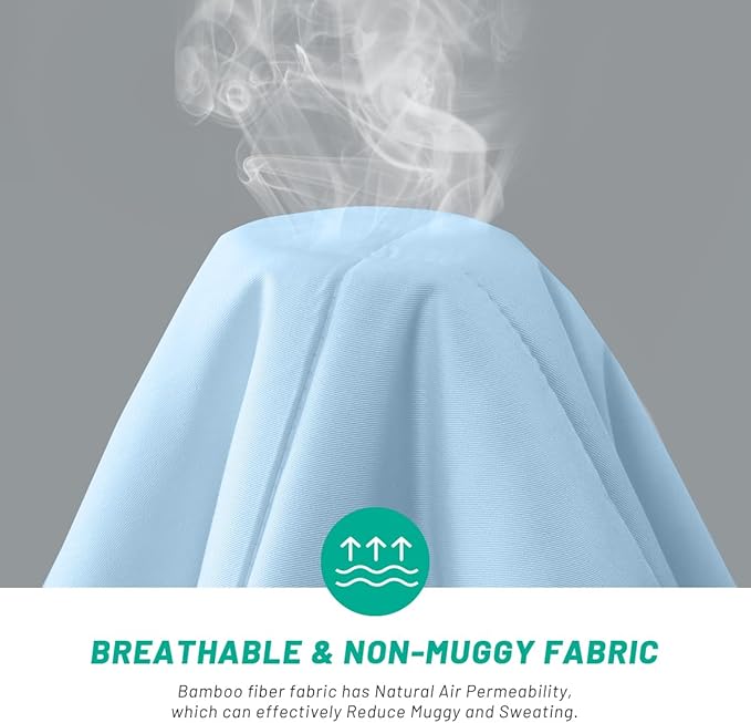 100% Viscose Made from Bamboo Comforter for Hot Sleepers- Summer Cooling Breathable Silky Soft Duvet Insert King Size-with 8 Corner Tabs(102x90 Inches, Light Blue-Summer)