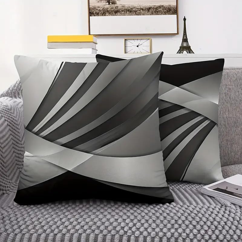 2pcs Modern Abstract Decorative Throw Pillow Cover, Contemporary Home Decor - Image 2