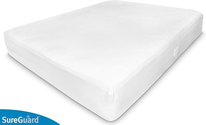 King (13-16 in. Deep) SureGuard Mattress Encasement - 100% Waterproof, Bed Bug Proof, Hypoallergenic - Premium Zippered Six-Sided Cover