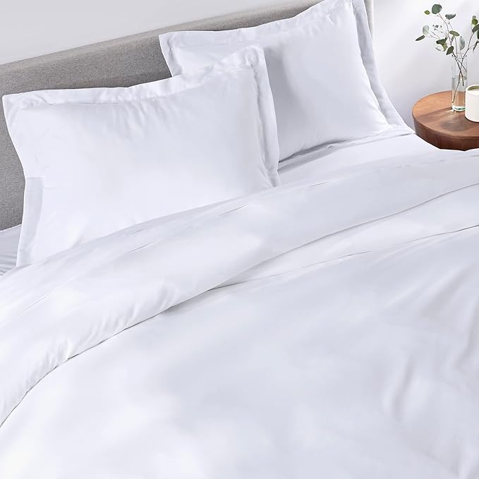 PeachSkinSheets 1500tc Level of Softness Soft Cooling Duvet Cover Set | Queen/Full Size - Classic White