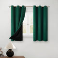 BGment Short 100% Blackout Curtains for Bedroom, Thermal Insulated Energy Efficiency Noise Reducing Grommet Curtains 45 Inch Length with Liner for Small Window 2 Panels Each 42 Inch Wide, Emerald