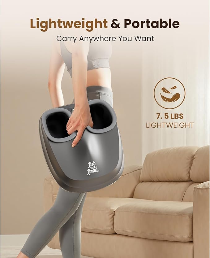 BOB AND BRAD Foot Massager with Heat and Remote, Shiatsu Deep Kneading Electric Feet Massager Machine for Plantar Fasciitis, Men Size 12