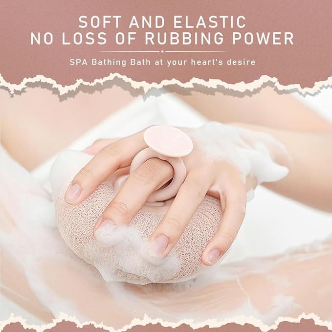 Super Soft Sunflower Suction Cup Bath Ball, ponge Mesh Pouf Shower Ball for Women, Men Shower,2024 Upgraded 2-in-1 Sunflower Bath Ball,Exfoliating Bath Sponge Cleaning Brush. (Apricot+Green)