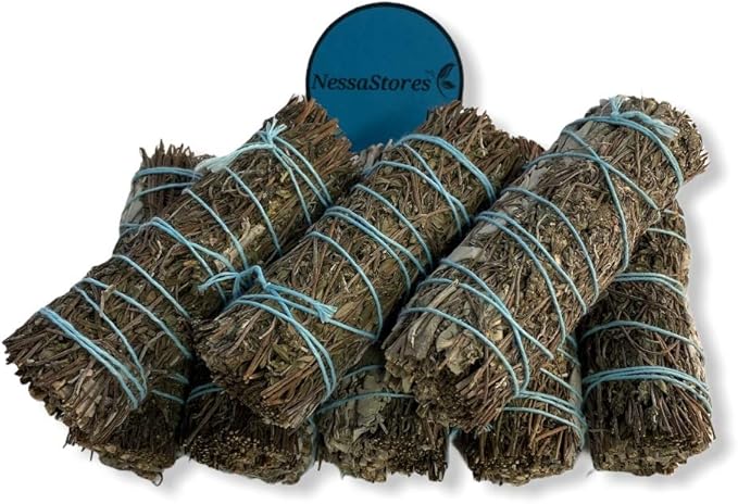 NESSASTORES - White Sage + Thyme Smudge Incense 4" Bundle #JC-180 (6 pcs)