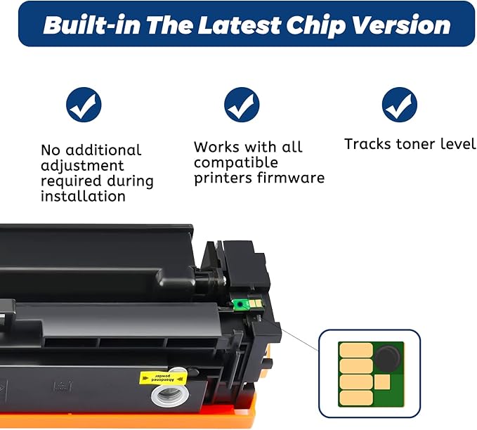 206A Toner Cartridge Black Cyan Yellow Magenta 4 Pack,with Chip Compatible Replacement for HP 206X 206 A W2110A for HP Color Laserjet pro MFP M283fdw M283cdw Pro M255dw M283 M255 Printer