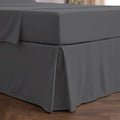 Mellanni Bed Skirt Cal King Size- Bed Skirting - 15-Inch Tailored Drop Pleated Dust Ruffle - Hotel Luxury Bedding - Wrinkle, Fade, Stain Resistant - 1 Bedskirt (Cal King, Gray)
