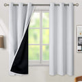 BGment Greyish White 100% Blackout Curtains for Bedroom 63 Inch Length 2 Panels Set, Thermal Insulated Full Light Blocking Grommet Noise Cancelling Window Curtains for Nursery, 38 Inch Wide Each