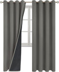 BGment Grey Blackout Curtains for Bedroom Window 84 Inch Length 2 Panels Set, 100% Light Blocking Thermal Insulated Grommet Drapes for Living Room Darkening with Black Liner, 52 Inch Wide Each