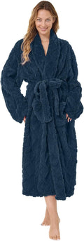MIZZEO Microfiber Robes for Women, Cozy Soft Warm Plush Women Robe Plush Long Bathrobe