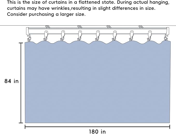 Room Divider Curtains Total Blackout Privacy Curtain Panel Room Thermal Insulated Noise Reduction Curtains for Bedroom Window Living Room Ceiling Track Curtain W 15 ft × H 7 ft White