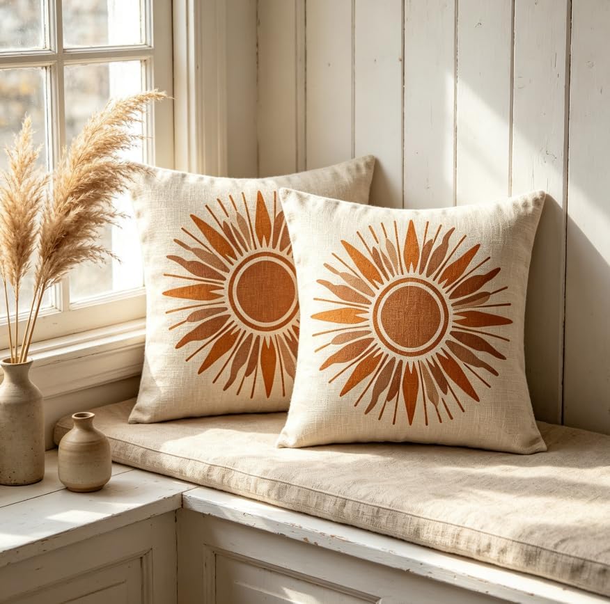 18x18 Inch Boho Neutral Throw Pillow Covers Set of 2 - Image 5