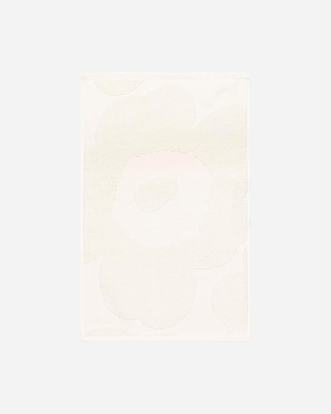 MARIMEKKO Unikko Solid Terry Cotton Guest Towel (Ivory) – Embossed Guest Towels for Bathroom – 20 in x 12 in