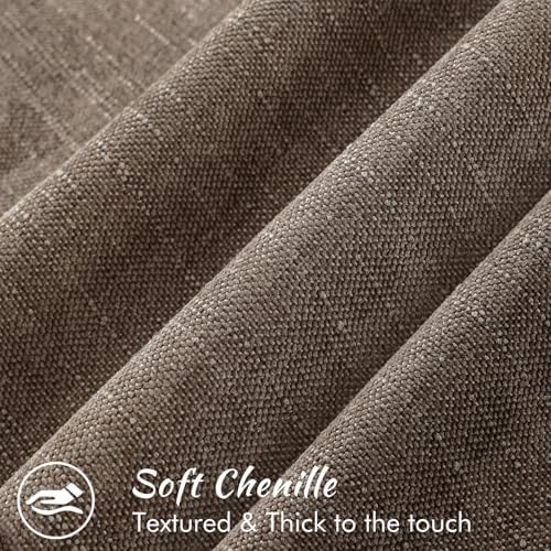 decorUhome Chenille Throw Pillow Covers 20x20 Set of 2, Taupe Grey - Image 2