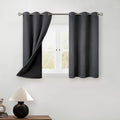 BGment Short Blackout Curtains 40 Inch Length 2 Panels, Thermal Insulated Total Light Blocking Curtains for Bedroom, Grommet Window Drapes with Thick Black Liner, 42 Inch Wide Each Panel, Dark Grey