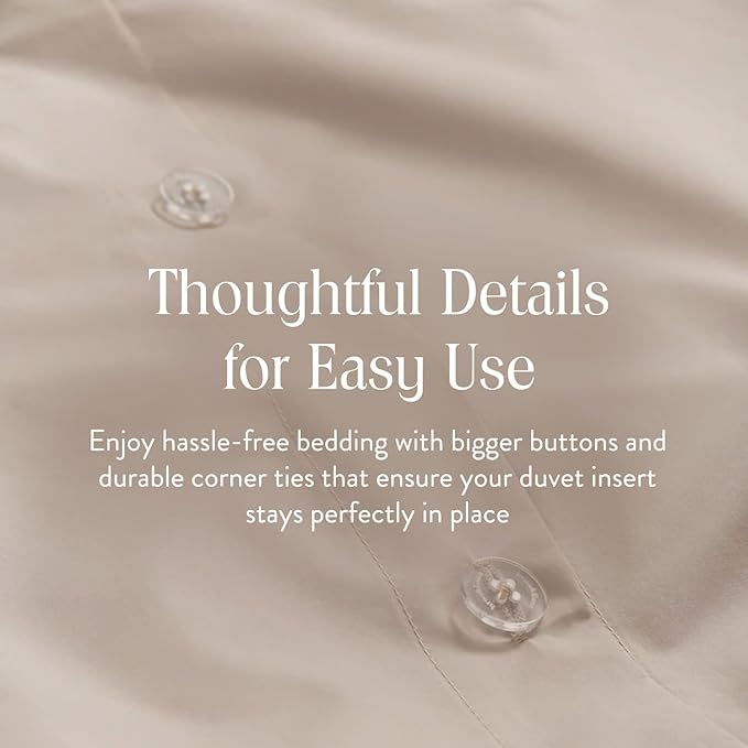 Brooklinen Luxury Sateen Duvet Cover Set - 100% Cotton, King/California King Size in Pebble - Includes 1 Duvet Cover and 2 King Pillowcases - Best King/Cali King Duvet Covers