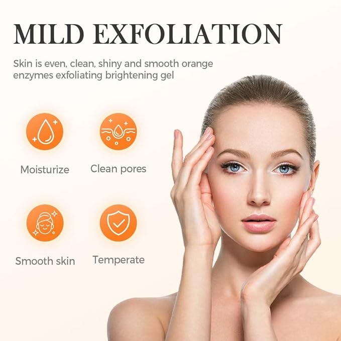 Orange Exfoliating Gel for Face and Body, 2026 New Deep Pore Orange Peeling Scrub, Exfoliating Cleansing Gel Scrub, Deep Clean Pores, Remove Blackheads Moisturize Cleansing (1Pcs, 3.38 Fl Oz)